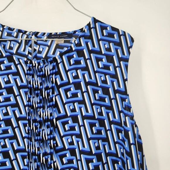 TOMMY HILFIGER Sleeveless Blouse Womens Size XL Extra Large Geometric - Picture 3 of 3